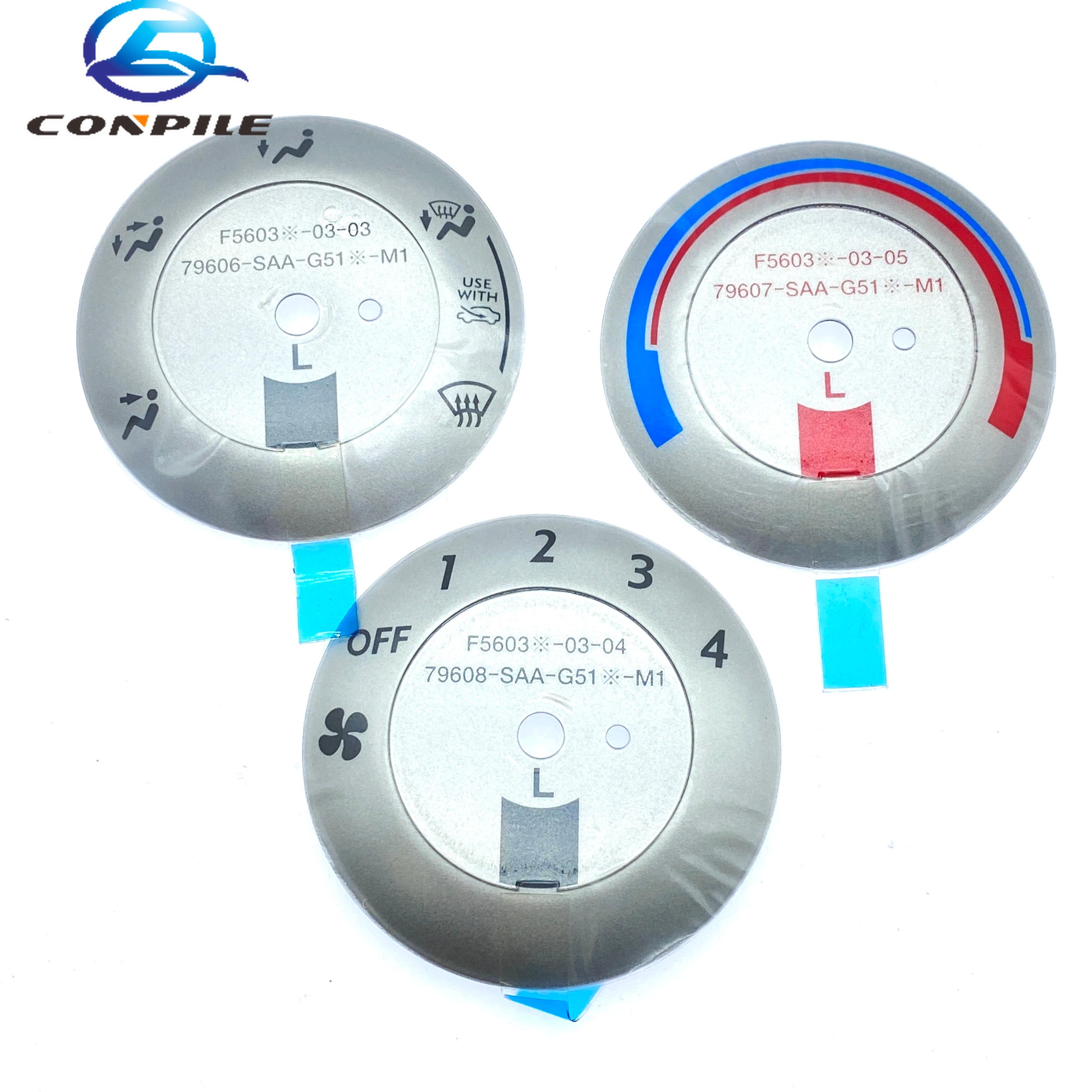 1pc for Honda city Old Hatchback Fit Radio Button Sticker Fan Air Conditioner Knob Gear Display Trim gray