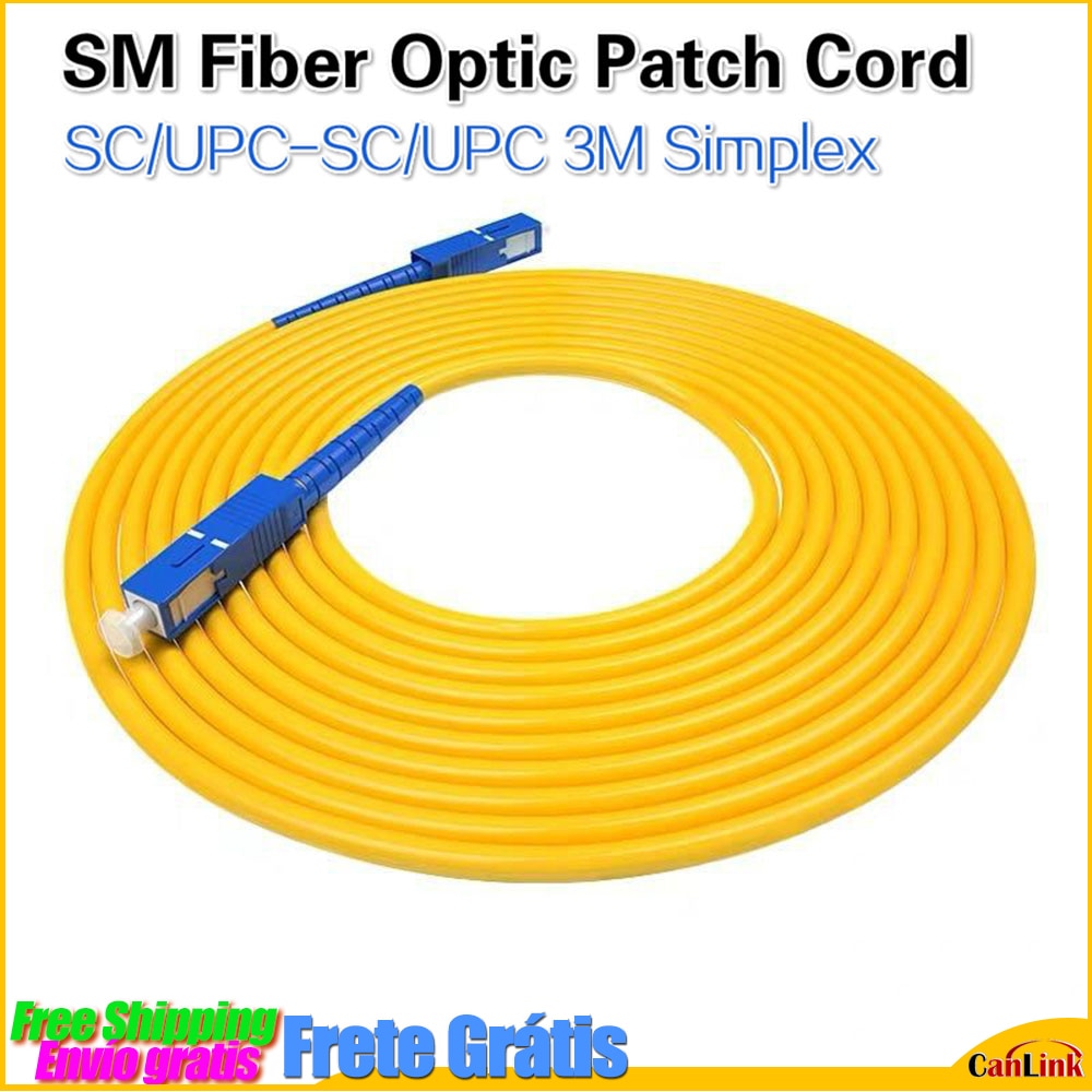 SC/UPC-SC/UPC 10Pcs/Lot 3M Simplex 9/125 Single Mode SM Fiber Optic Cable Patch Cord 10Pcs/Lot Free shipping