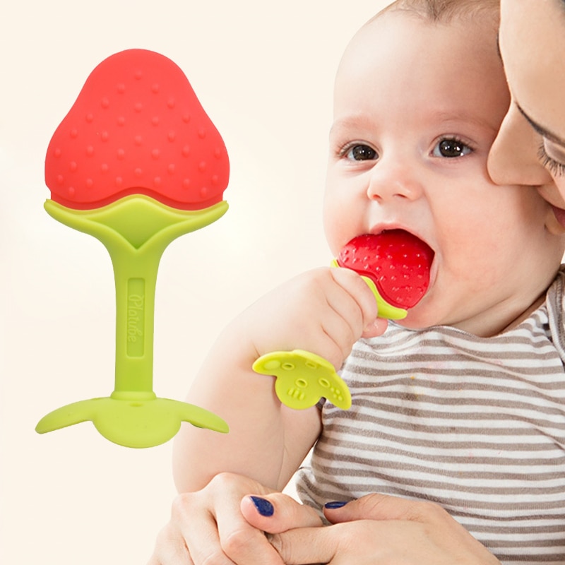 Molars Baby Teether Safe Toys Toddler Fruits Teething Ring Silicone Chew Dental Care Toothbrush Nursing Beads Gift For Infant