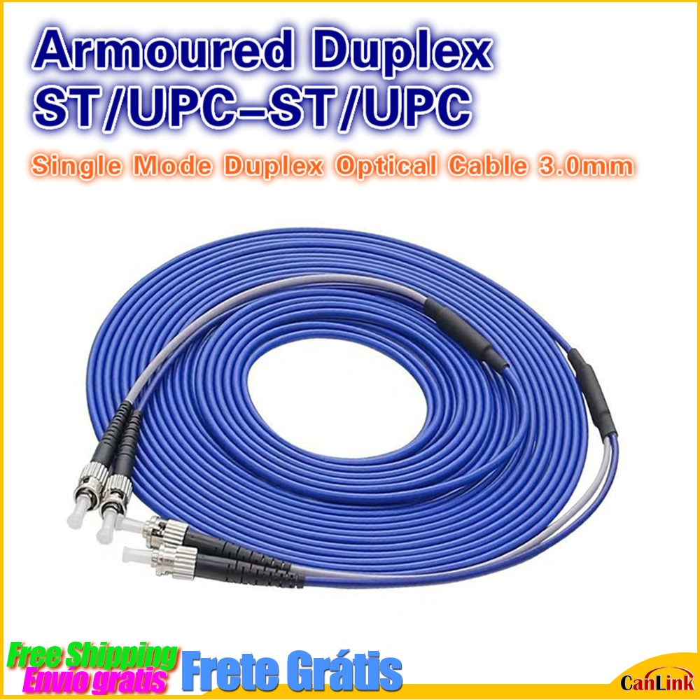 Optical Cable 3.0mm Armoured ST/UPC-ST/UPC 5PCS Fiber Optic Patch Cord Jumper SM Fibra Optica FTTH Single Mode Duplex