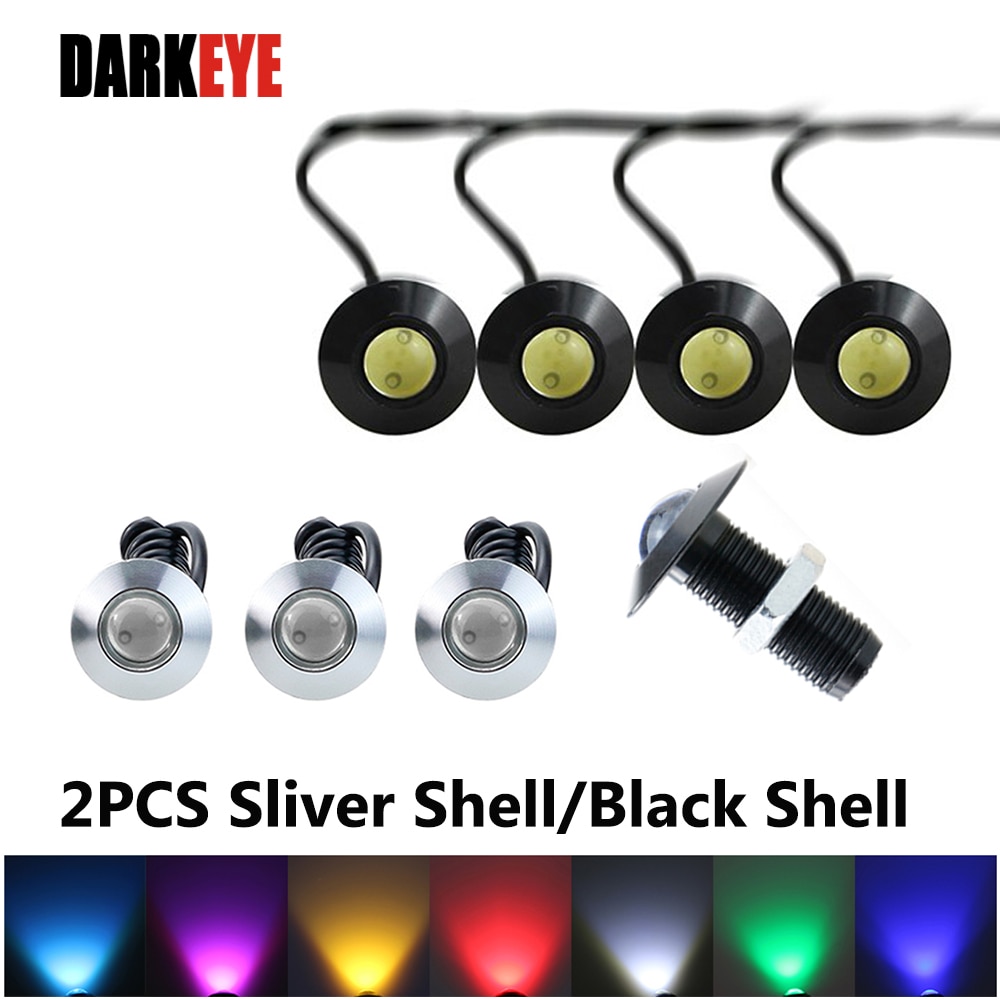 2pcs Ultra Thin 23mm DRL Car LED DRL DIY 12V Daytime Running Light Eagle Eye Lamp/Parking Warning Lights Waterproof DJ
