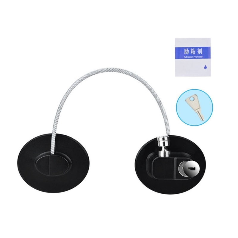 Child Safety Lock Window Kids Security Refrigerator Door Lock Limit with Key Protector Device Adhesive