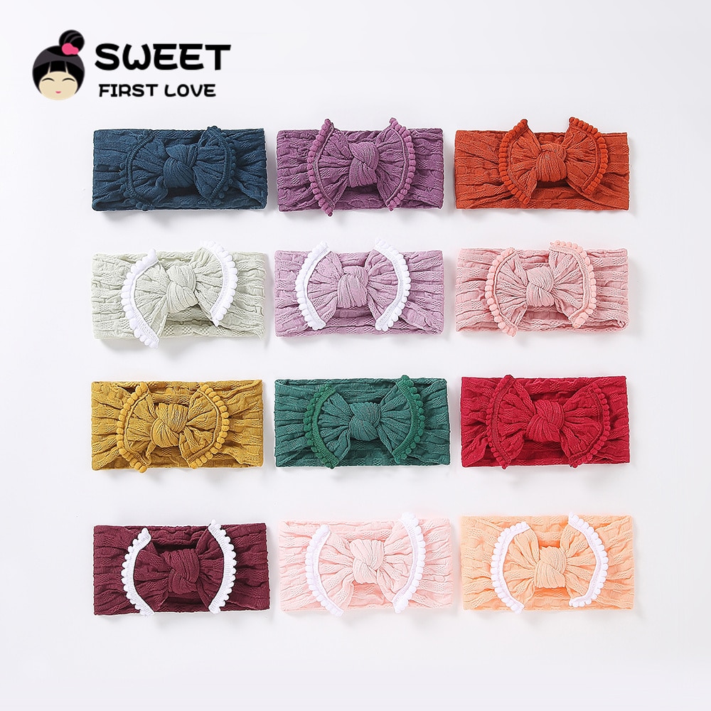Fashion Bowknot Baby Headband For Children Newborn Baby Girl Turban Babies Soft Elastic Nylon Headwraps Infant Hair Accessories