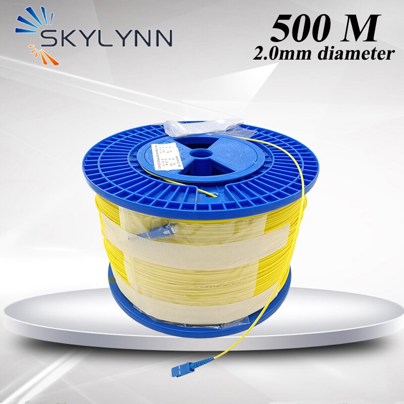 1 Drum SC APC and UPC 500 Meter Length Fiber Optic Patch Cord SM G652D OS2 SX Core 2.0mm With Yellow LSZH Jacket