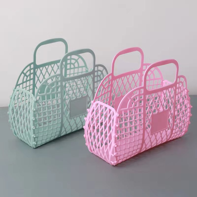 Plastic portable bath basket plastic sundry wash basket soft basket