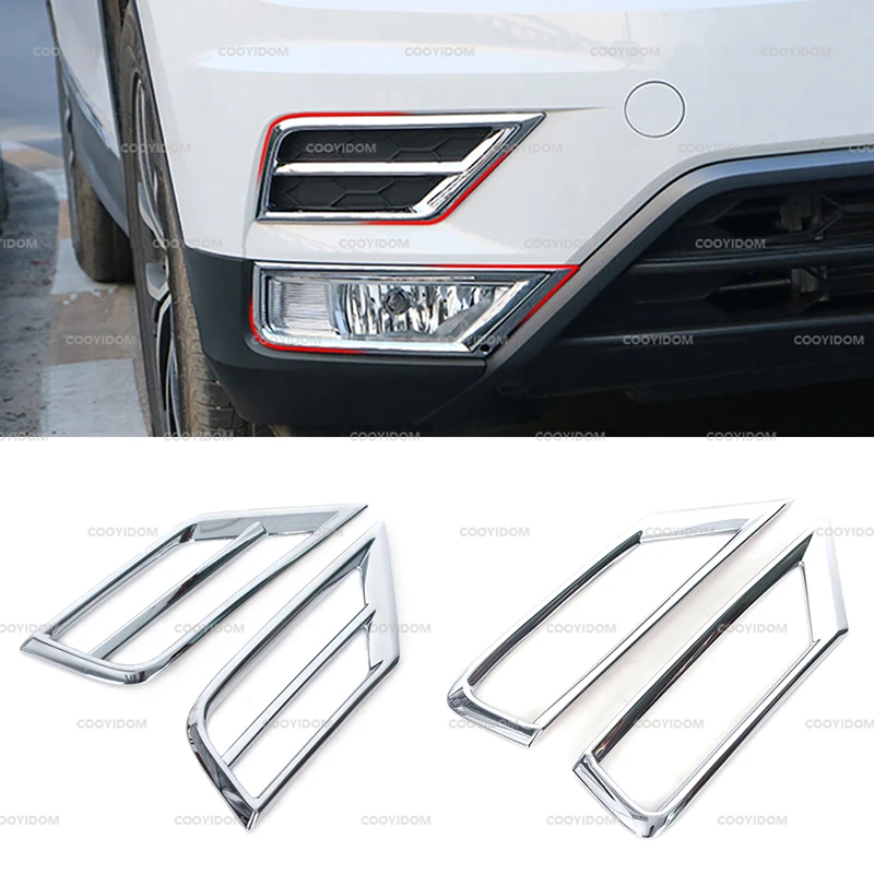 Car Front Bumper Grille Fog Light Cover Trim Fog Lamp Chrome Styling Decoration For Volkswagen VW