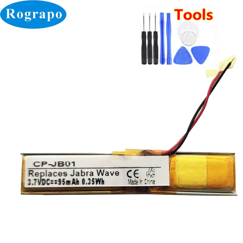 New AHB360819(29)-2P Battery For Jabra Wave Bluetooth headset Accumulator 3.7V 95mAh Batterie 2-wire +tools