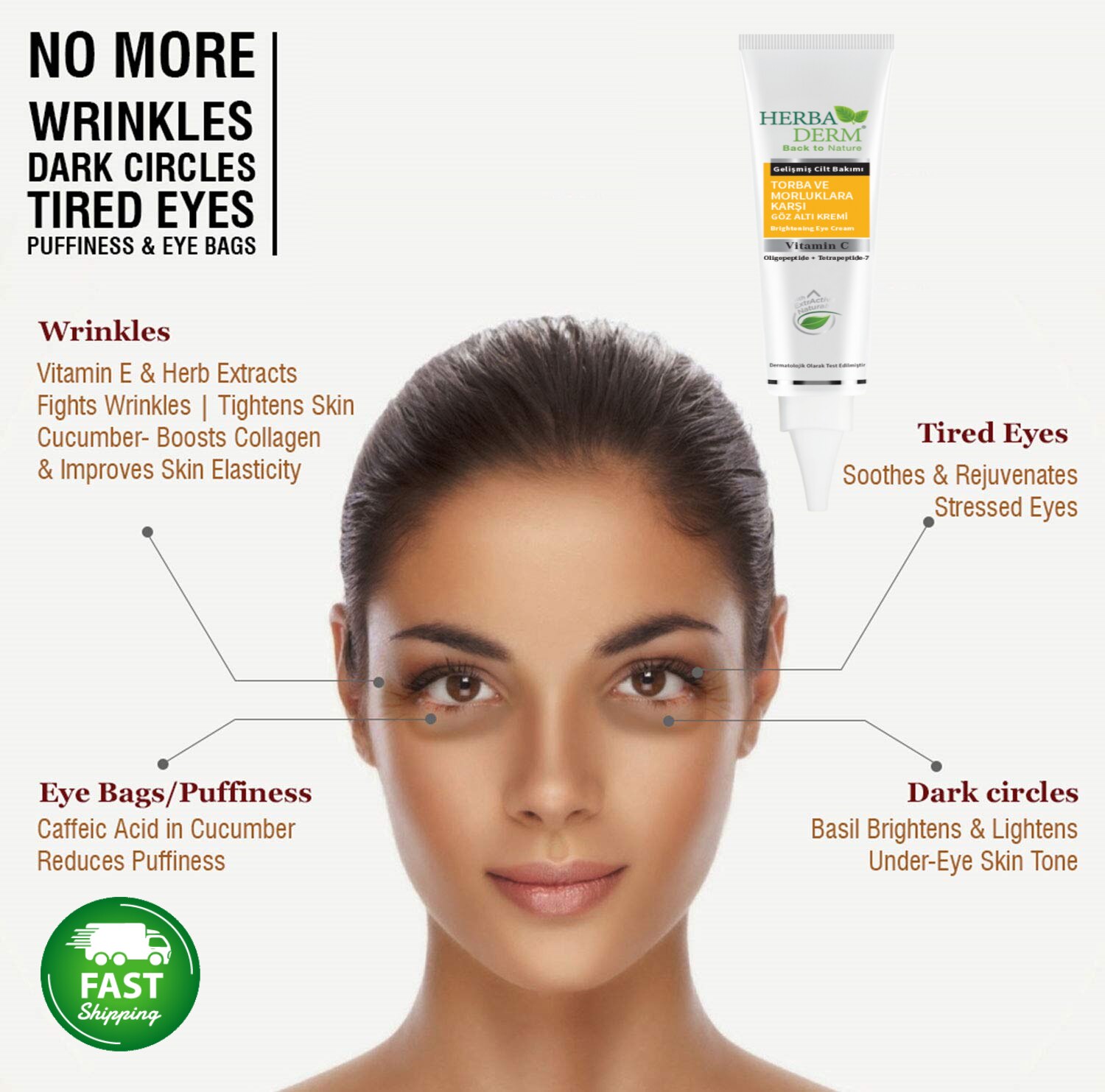 Eye Contour Brightening Care Anti-Aging Eye Cream Moisturizer to Treat Dark Circles and Under Eye Suitable for Sensitive Skin