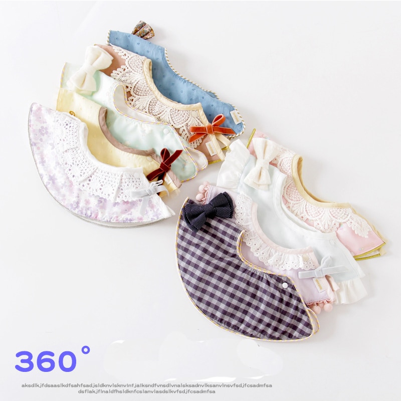 Baby Bibs 360 Degree Rotation Cotton Double Layers Baby Kids Bandana Burp Cloth Soft Newborn Infant Saliva Towel Baby Stuff