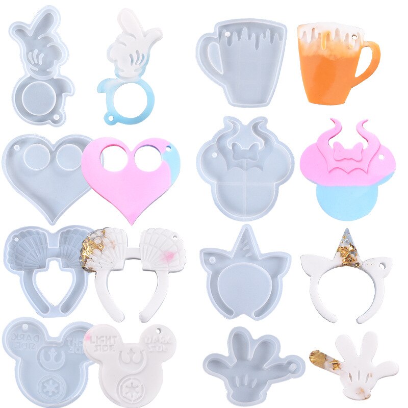 Cup Silicone Mold Keychain Pendant Resin Mould DIY Epoxy Casting Mold Jewelry Pendant Mold for Keychain Jewelry Craft Supplies