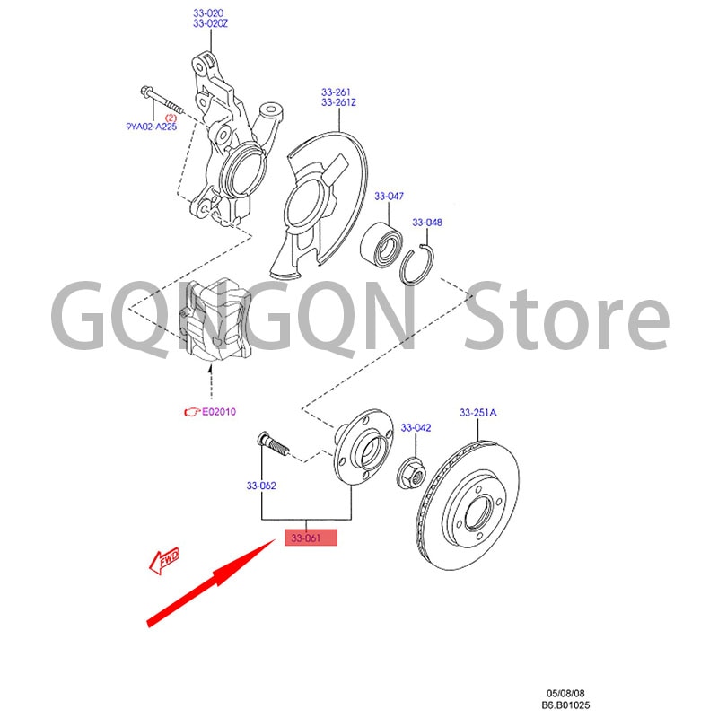 CAR front wheel axle head For dMo nd eoF ies ta Wheel support Front wheel hub unit Front wheel bearing unit