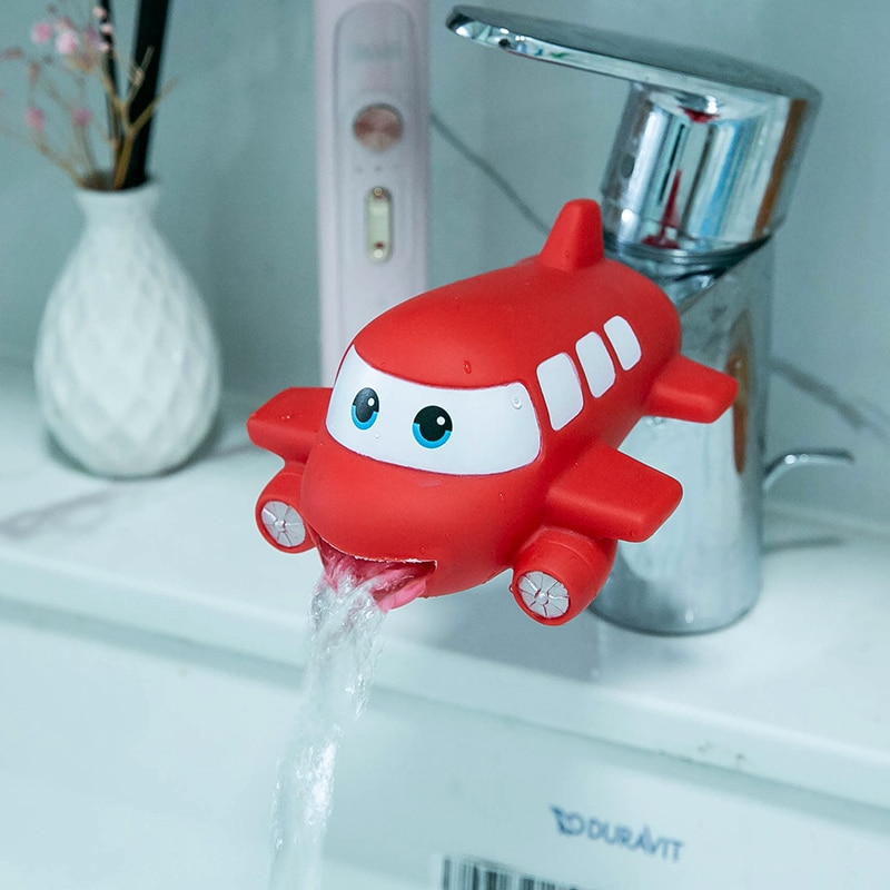 Bathroom Sink Faucet Extender Baby Hand Washing Faucet Extension Animal Shape Splash-proof Extension Spout Artifact for Children
