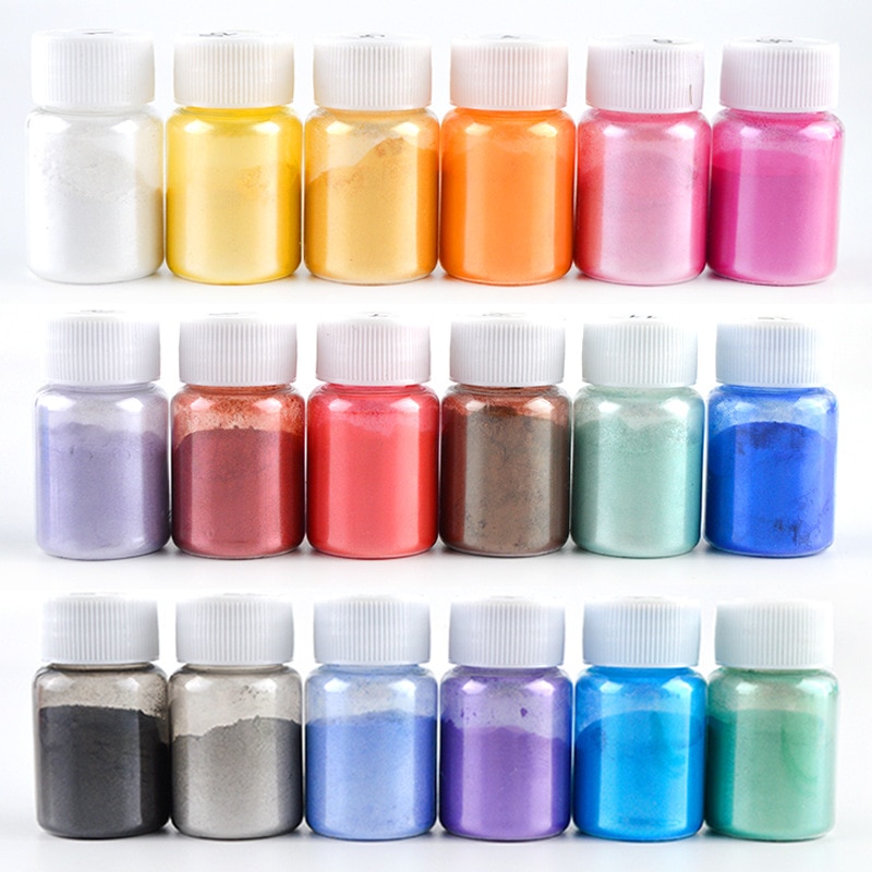 18 Color Mica Powder Epoxy Resin Dye Pearl Pigment Natural Mica Mineral Powder DIY Glitter Epoxy Mold Jewelry Making Material