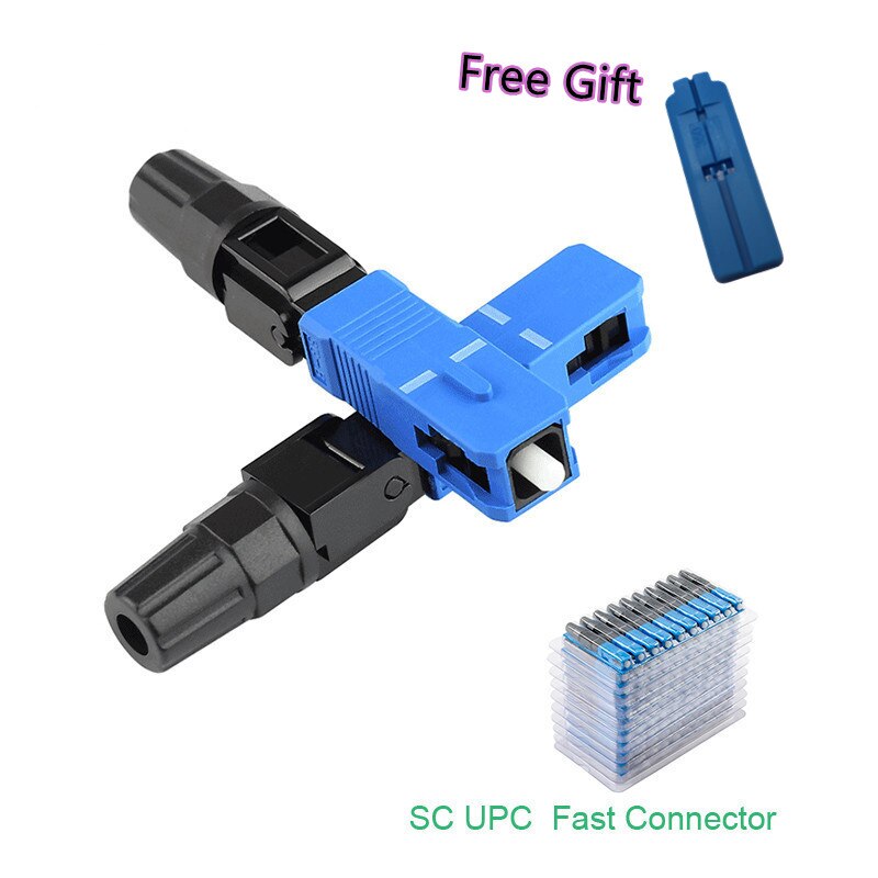 100/200pcs SC UPC Connector Embedded Optical Connector FTTH single-mode fiber optics fast connector SC apc adapter
