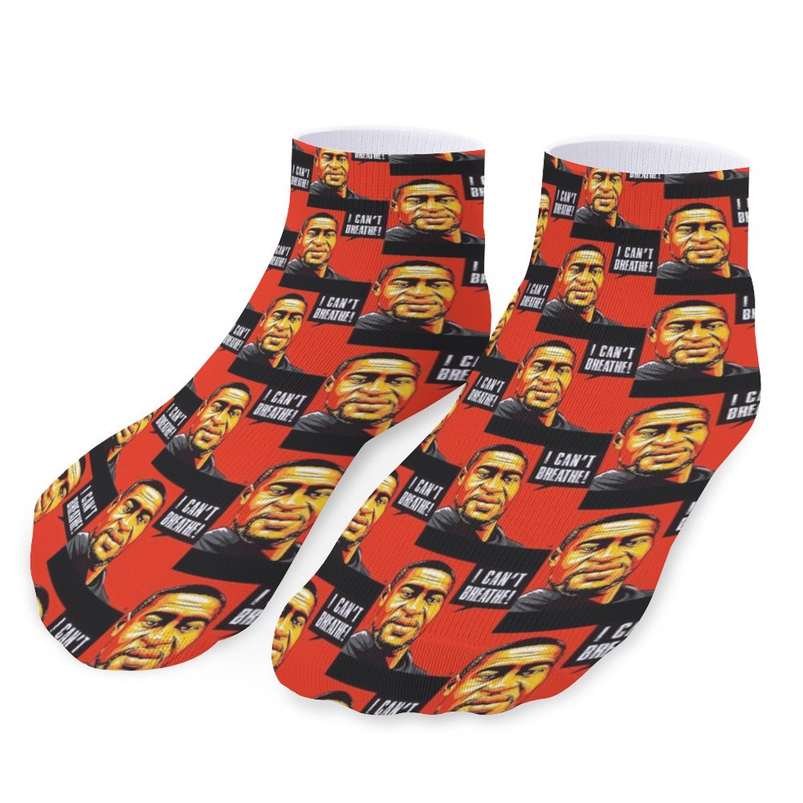 George Floyd Socks Large Chemical Fiber Photo Socks Outdoor Non Slip Elegant Runner Socks