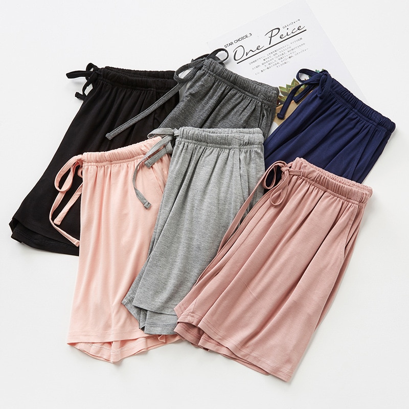 Summer Modal Pajama Pants Women Home Wear Shorts Elastic Waist Loose Pants With Packets Soft Pajama Ladies Lounge Wear Sleepwear