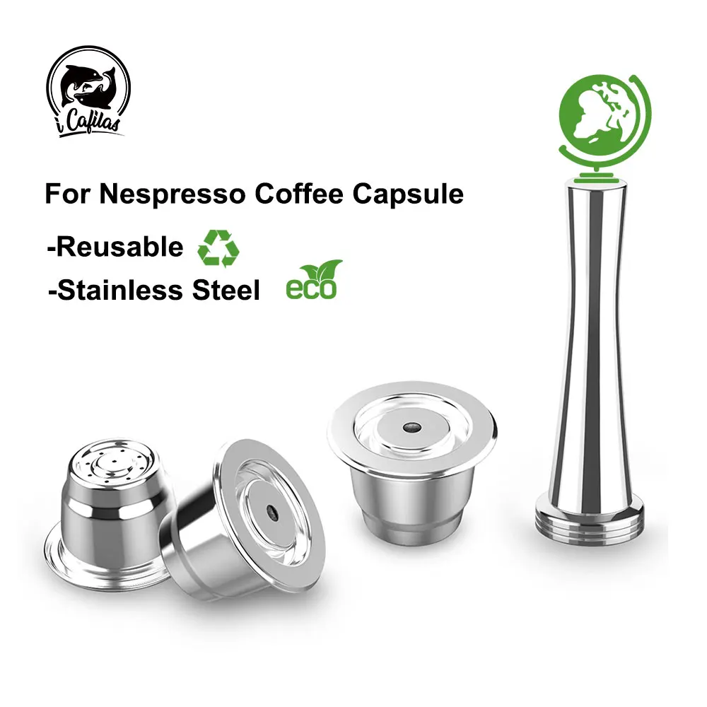 iCafilas Reusable Coffee Capsule For Nespresso Stainless Steel Coffee Filters Espresso Coffee Crema