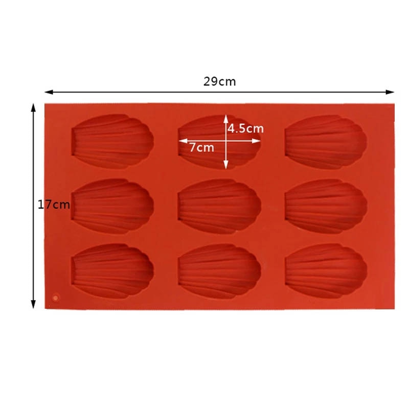 Silicone Madeleine Shell Molds 9 Cavity Cookies Bakeware Gadgets Mini Cake Mould Pan Chocolate 3D DIY Handmade Baking tools
