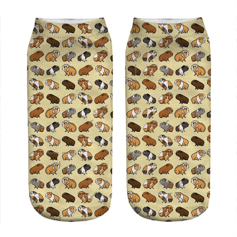 2021 Women's socks kawaii Guinea Pig Procession Printed Socks Woman harajuku Happy Funny Novelty cute girl gift Socks for w