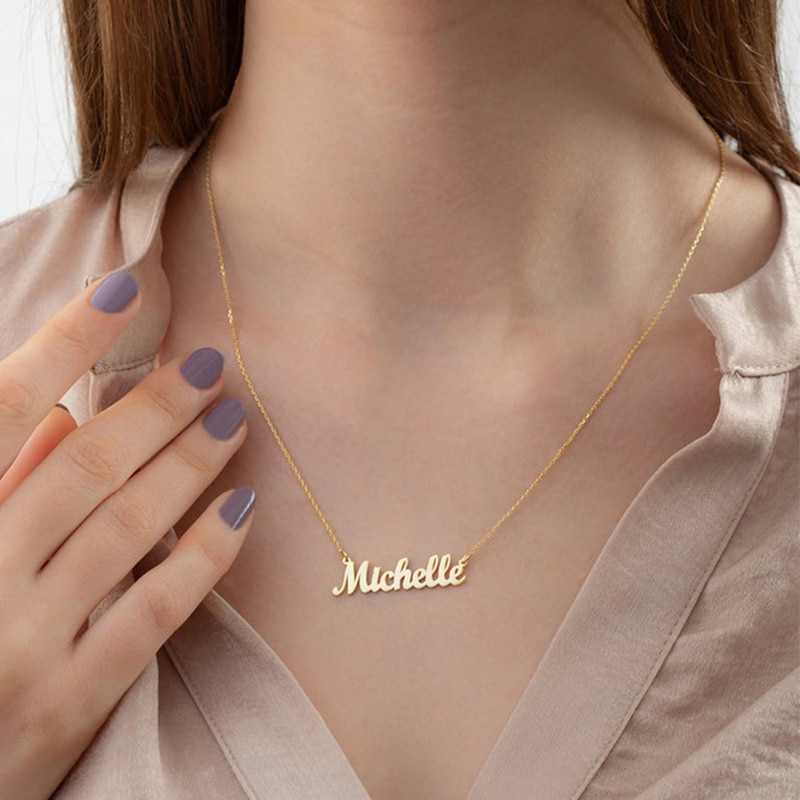 Sherman Private Custom Stainless Steel Name Necklace Personalized Letter Gold Pendant Necklace Fashion Gifts for Men and Women