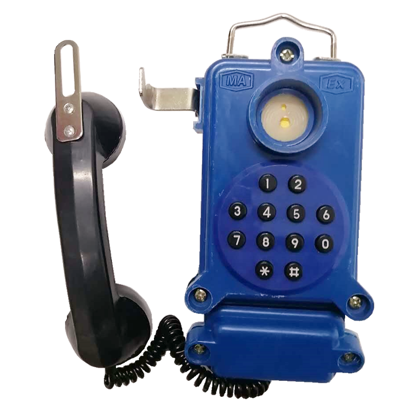 Safe Round Button Wall Telephone Noise-proof Telephone for Petrochemical Industry, IIC Level, Glass Reinforced Plastic Shell
