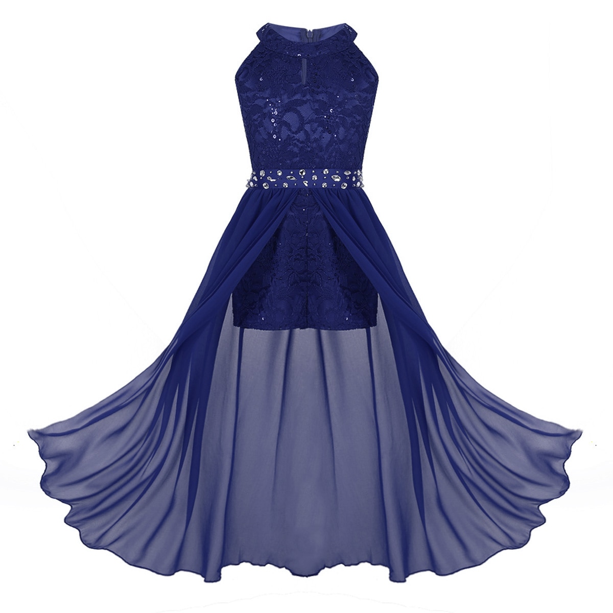 New Summer Kids Floral Lace Chiffon Tulle Romper Dress Princess Dance Dress Wedding Flower Girls Birthday Party Formal Dresses