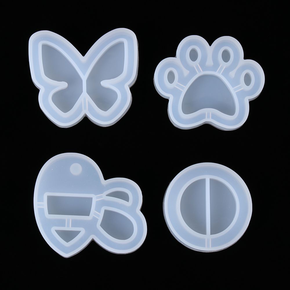 Crystal UV Epoxy Resin Mold Butterfly Cat Paw Shaker Quicksand Silicone Mould Keychain Pendant Hanging Tags Jewelry Making Tools