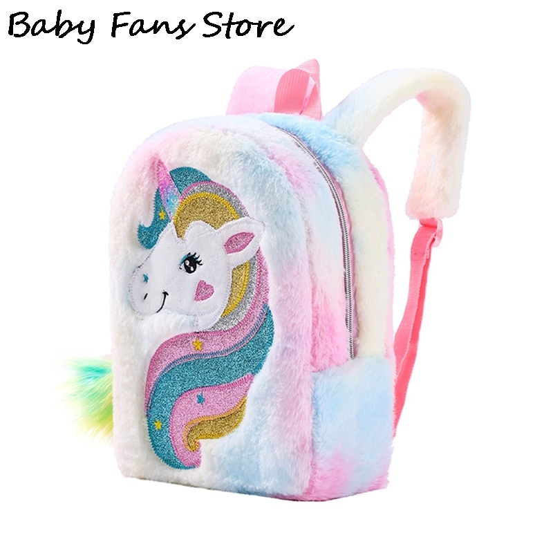Unicorn Children Princess School Bag Cartoon Kindergarten Schoolbags Kids Backpacks Color Plush Cute Backpack Girls Animal Bag