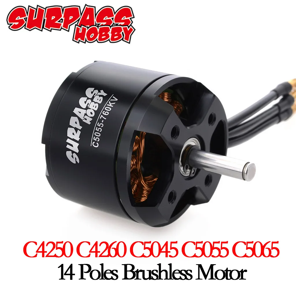 Surpass Hobby Brushless Motor C4250 C4260 C5045 C5055 C5065 C6354 14Pole w/Acc for UAV Aircraft
