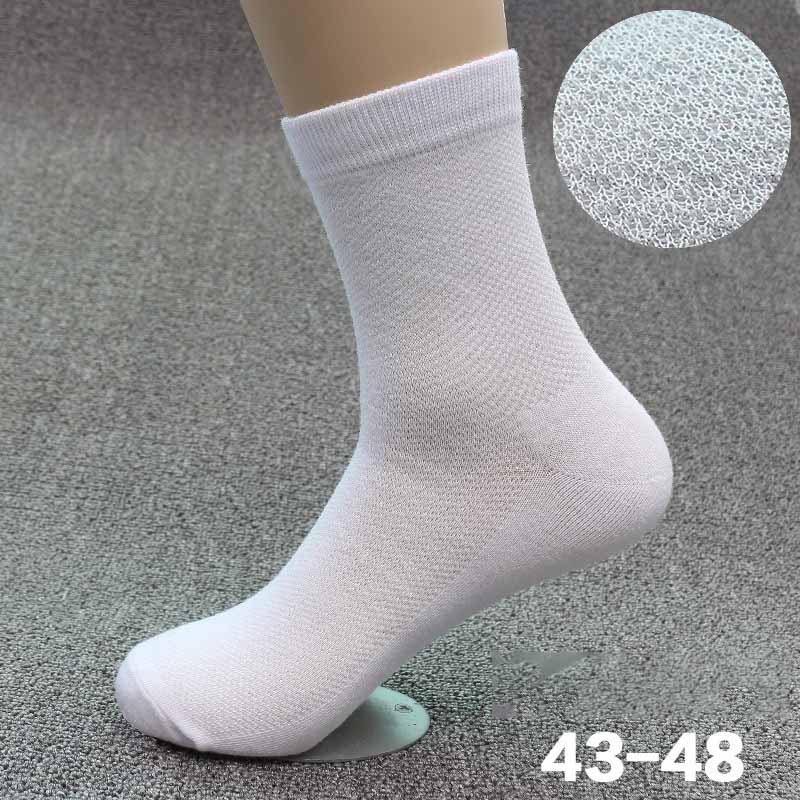 Men's Sock Black White Business Men Socks Soft Breathable Summer Autumn Short Socks For Male Mesh Plus Size Socks 44 45 46 
