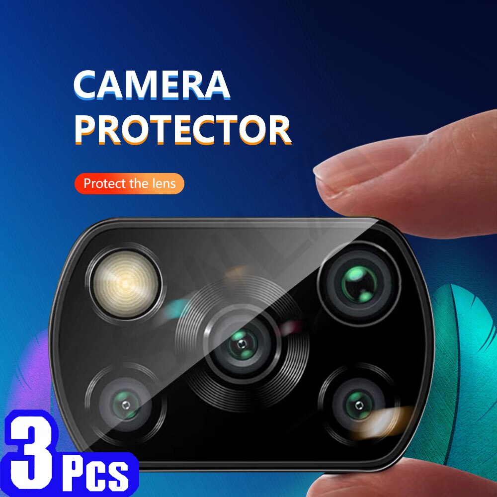 3/5Pcs Camera protector Film for Xiaomi pocophone F1 POCO F2 F3 X2 X3 GT C3 M2 M3 pro Camera Lens phone screen protector Glass