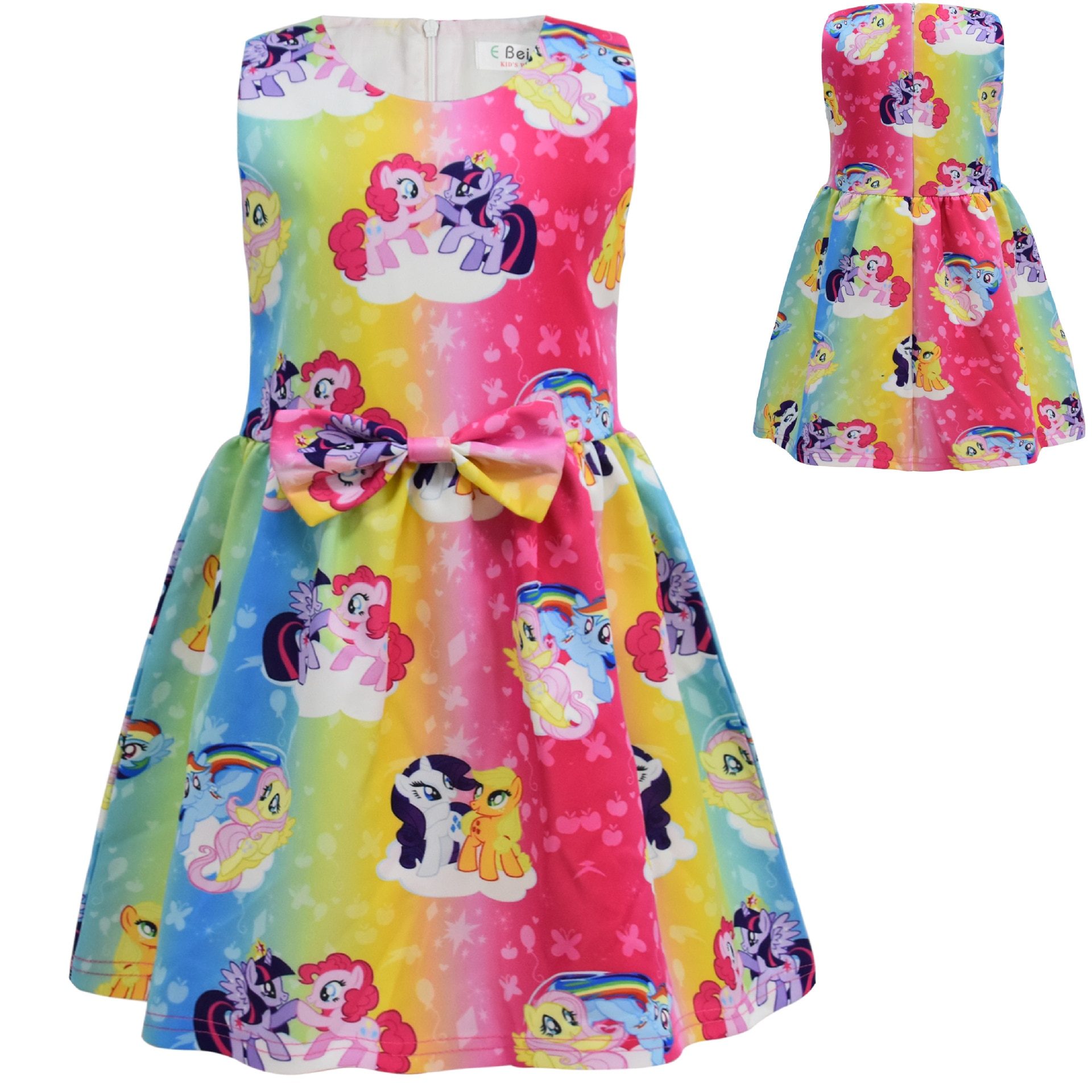 New Arrival Rainbow Unicorn Birthday Party Girl Princess Dress Costume Toddler Christmas Carnival Dress