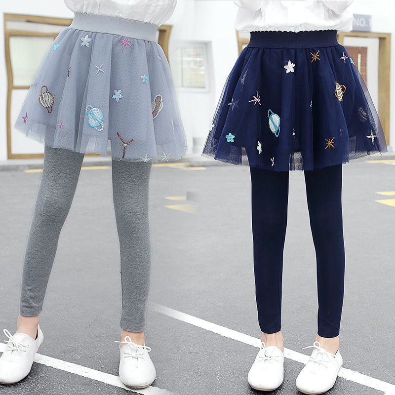 2021 New Spring Autumn TUTU Skirt Leggings Girls Kids Casual Pants Comfortable Cute Baby Clothes Children Clothing