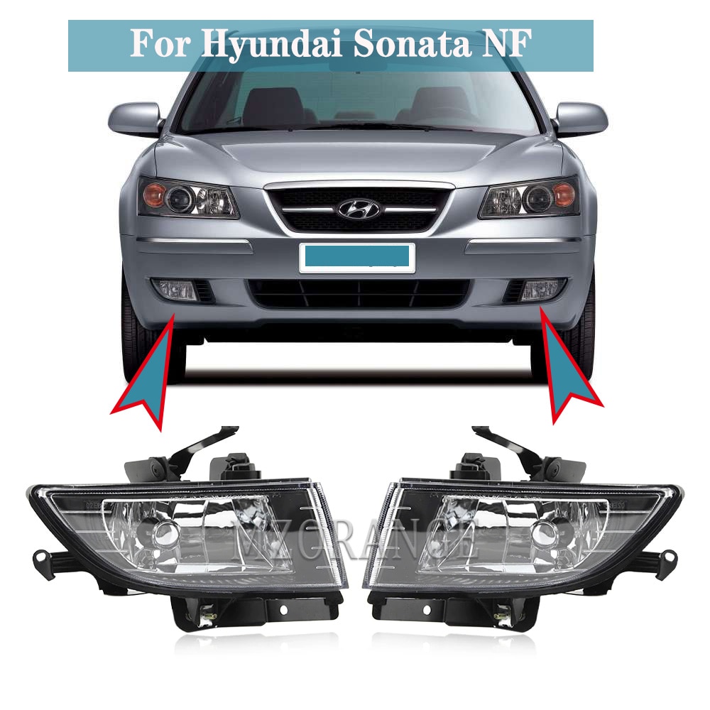 Front Bumper Fog Light Bezel Cover For Hyundai Sonata NF 2005 2006 2007 2008 2009 2010 Headlight drl Front Fog Lamp With Bulb