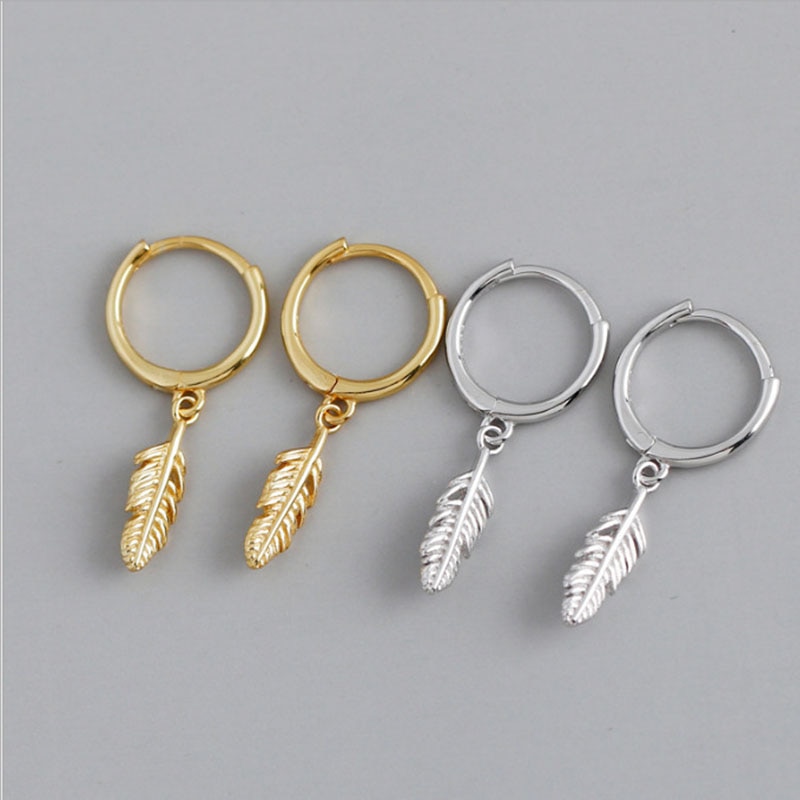 VENTFILLE 925 Sterling Silver Hot Sale Korean Feather Earrings Simple Temperament Exquisite Hot Semale Sexy Jewelry Gift