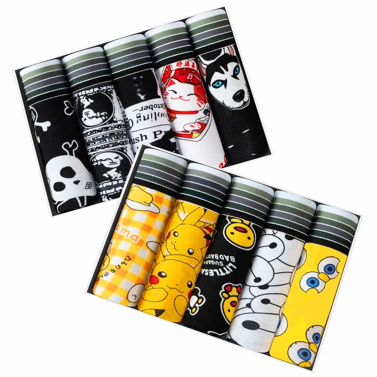 Boxers Man Sexy Breathable Boxer Shorts Men Underpants Hombre Cartoon Anime Funny Design Men's Panties Soft Underwear For M