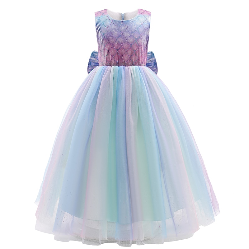 Summer Baby Girl Mermaid Princess Party Wedding Dress Cosplay Costume Children Carnaval Christmas Dress Up