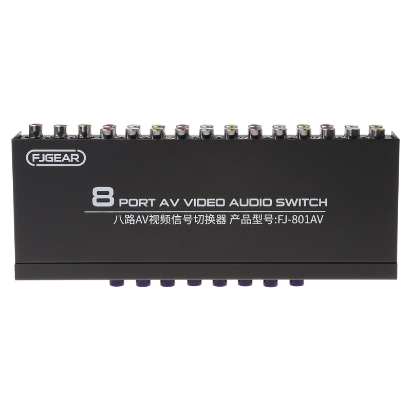 8-Way AV Switch RCA Switcher 8 in 1 out Composite Video L/R Selector Box for DVD STB Game Consoles