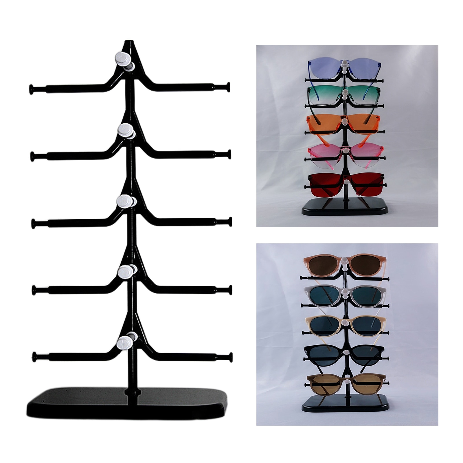 5 Layers Eyeglasses Sunglasses Glasses Display Stand Rack Holder Shelf for 5 Pairs