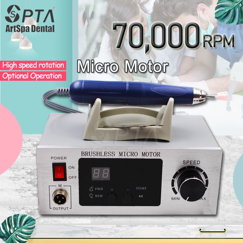 70,000RPM High Quality Micromotor Equipamento by Foot Pedal Non-Carbon Brushless Dentista Tooth Jewelry Polishing Lab Drill