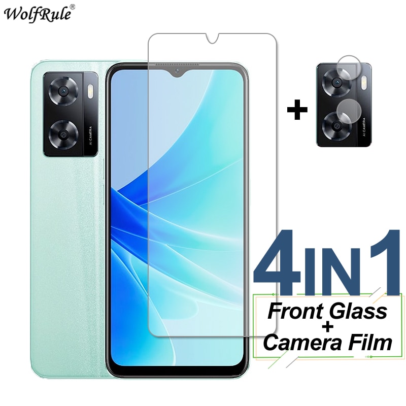 Tempered Glass For OPPO A57S A57 4G A57e A53 A54 A55 A32 A33 A53S Screen Protector Protective Phone Camera Lens Film OPPO A57S