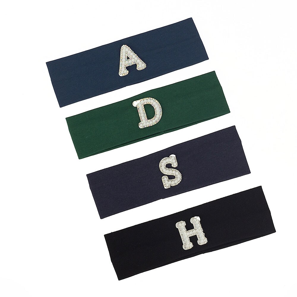 Cotton Pearl Letter Newborn Headband Soft Kids Baby Headwear Cute Elastic Kids Boys Girls DIY Hair Accessories Candy Color