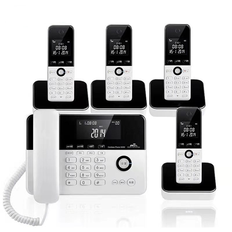 Expandable Corded/Cordless Phone System with Answering Machine, 1/2/3/4 Handsets, Luminous Buttons, Intercom for Small Business