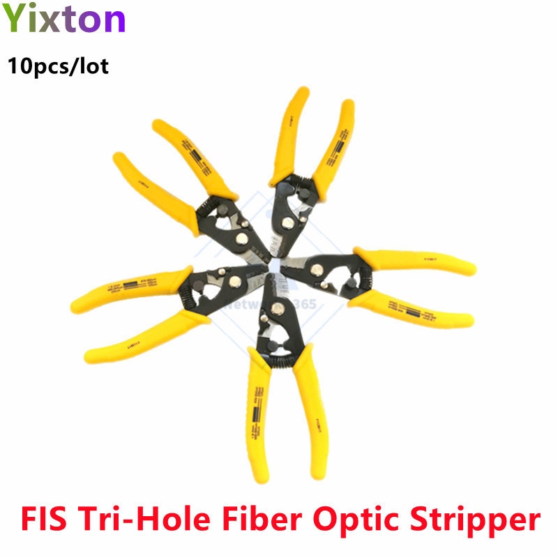 10pcs/lot FIS Fiber Stripping pliers F11301T FIS Tri-Hole Fiber Optic Stripper Miller Wire stripper High quality