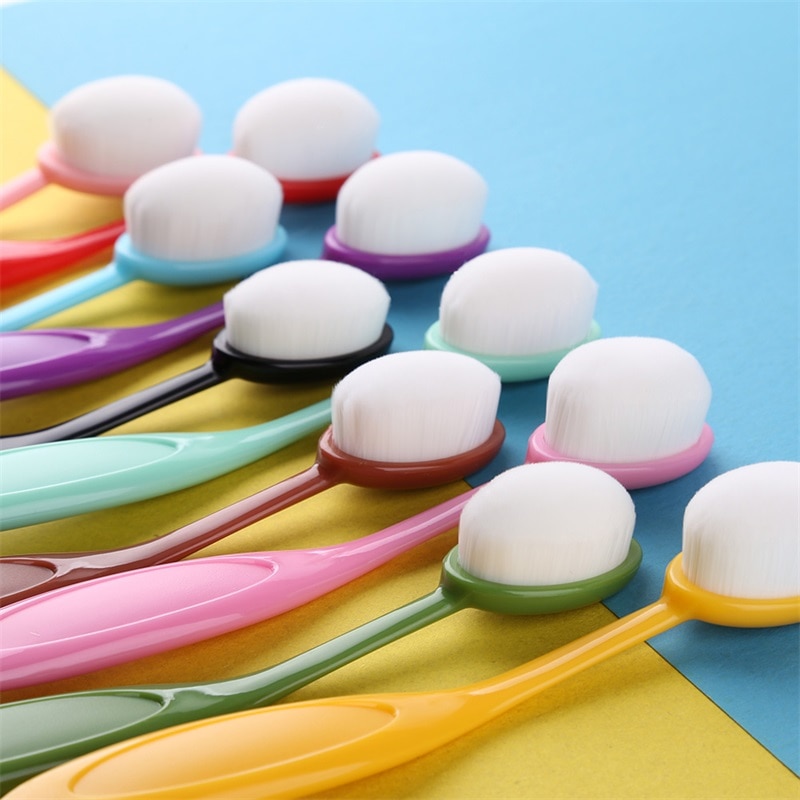 10pcs/set Blending Brushes for Crafting Card Making Oval Makeup Brushes Portable Toothbrush and Caps Ink Application Tools