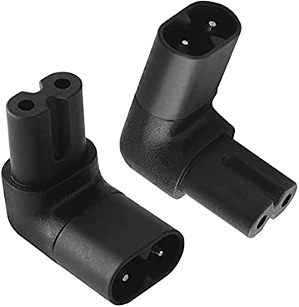 IEC320 C7 to C8 90 degree upward angle right angle AC adapter extension