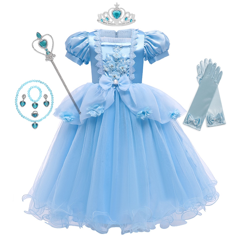 Birthday Party Ball Gowns Princess Costume Girl Cinderella Dress Kids