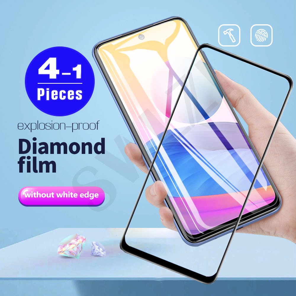 1-4Pcs 9D cover Phone Screen Protector for Redmi Note 10 9 Pro Max 10S 9S 9T 8 8T 7 7S Tempered Glass redmi 10X Protective Film