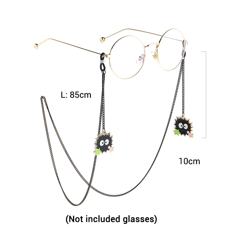 Gothic Charm Lady Antiskid Mask Glasses Chain Cute Cartoon Pendant Lanyard Miyazaki Anime Cosplay Fashion Jewelry for Women Gift