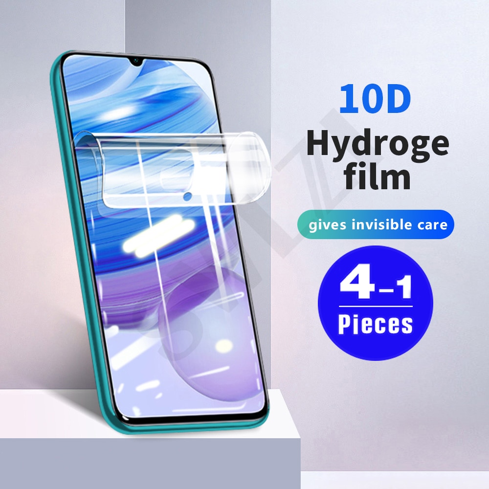 1-4Pcs full cover protective for Redmi note 10 10S 9 pro Max 9T 9S 8 8T 7 7S 10X hydrogel film Not Glass screen protector film